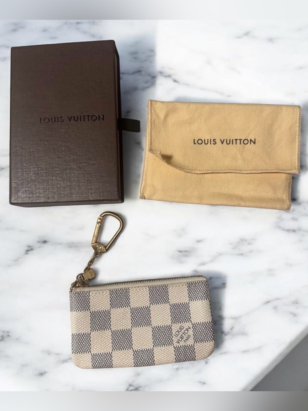 Louis Vuitton Key Pouch Damier Azur White/Blue
